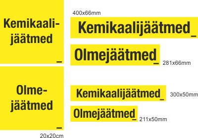 tekstiga jäätmekleebised