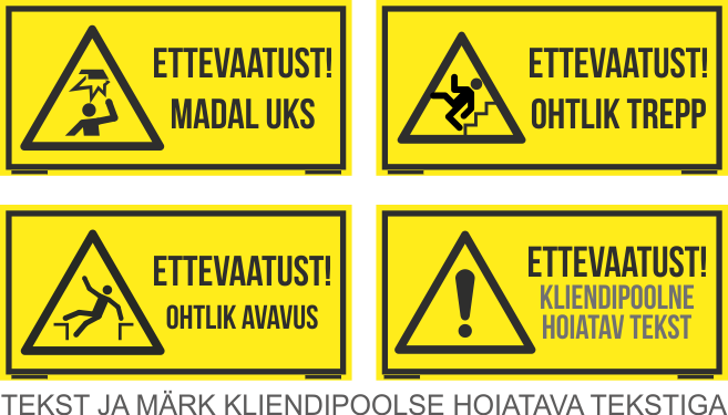 tekstiga tööohutusmärgised