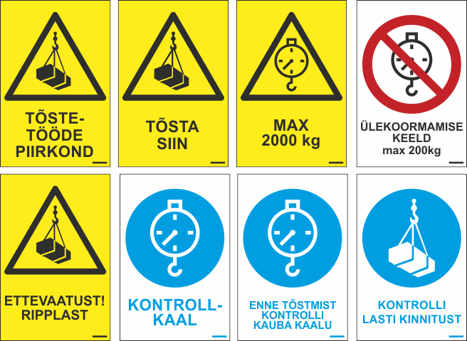 tõstmise ohutusmärgid