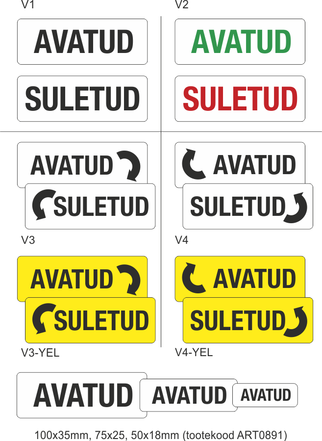 avatud sletud kleebised